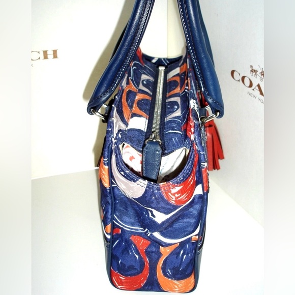 Coach Legacy Heritage Candace Carryall Satchel Bag 19951 - 2012 Blue Canvas EUC - Picture 8 of 16